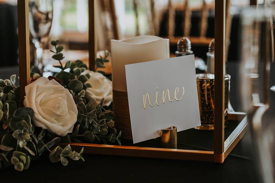 Shiny Gold Table Numbers