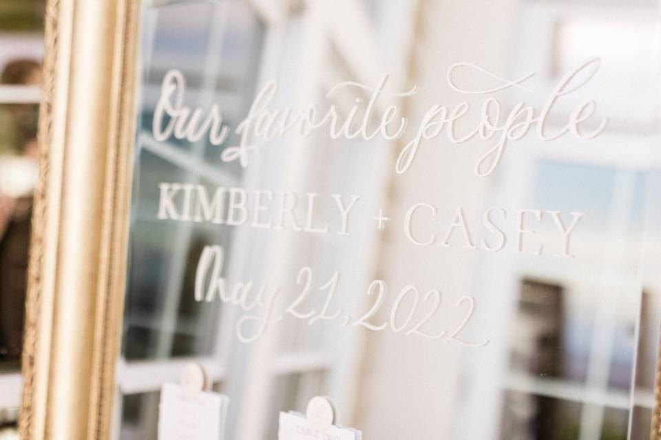 Hand lettered Mirror Signage