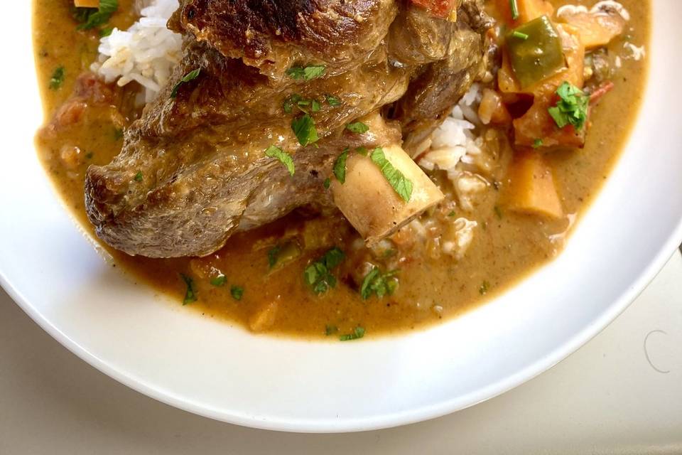 Curry Lamb Shank Braise
