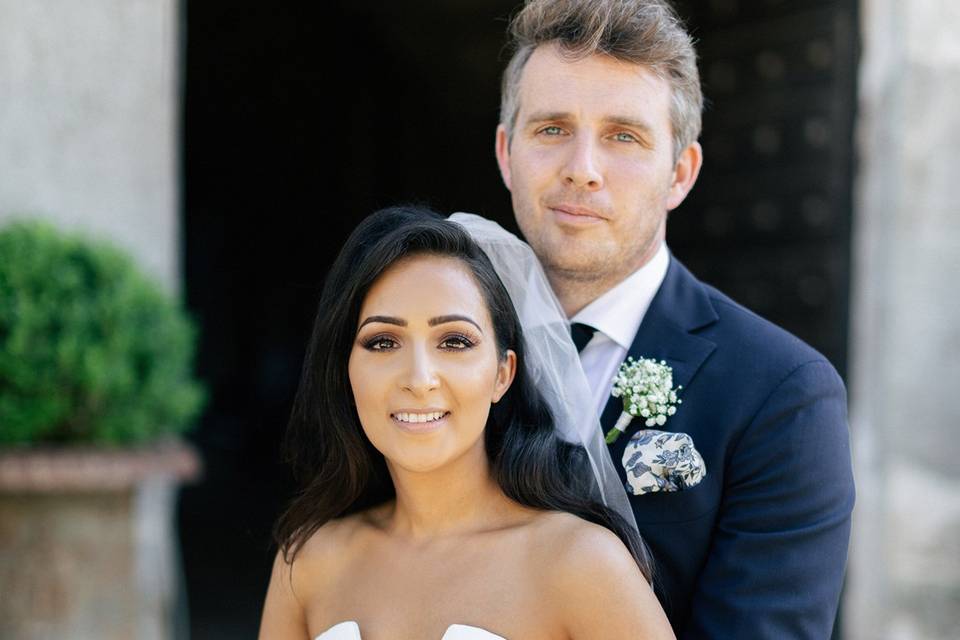 Bride and Groom at the Castle