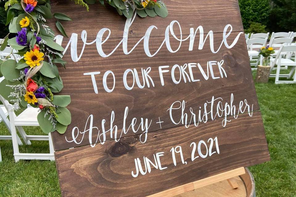 Custom wedding sign