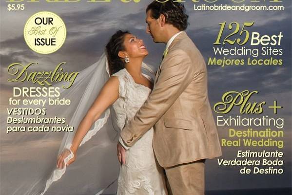 Bride and Groom on Cover of Latino Bride & Groom 2012
Evette and Stephen