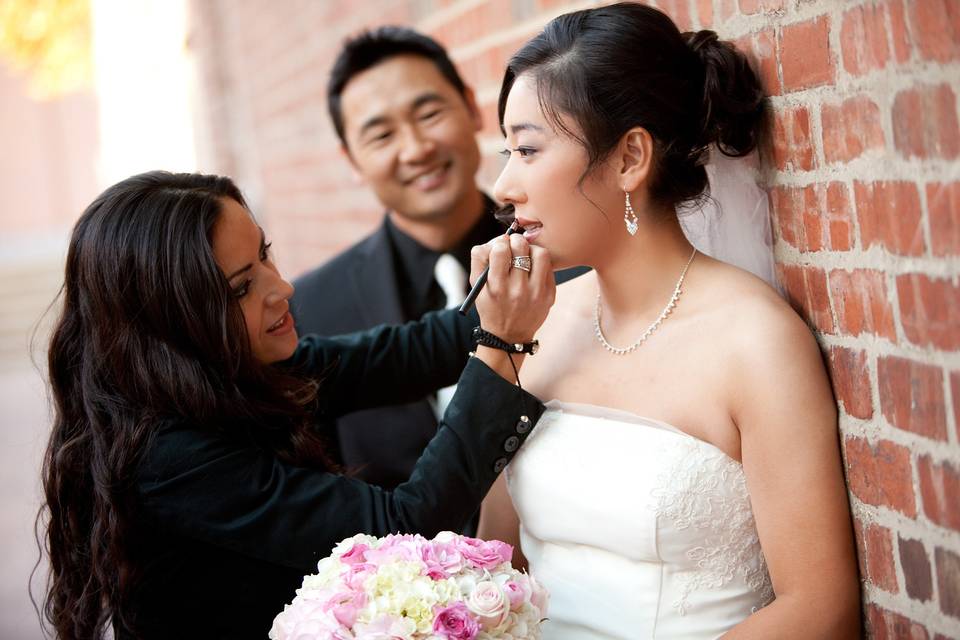 Jinny and Ty, touch ups for outdoor photo shoot.