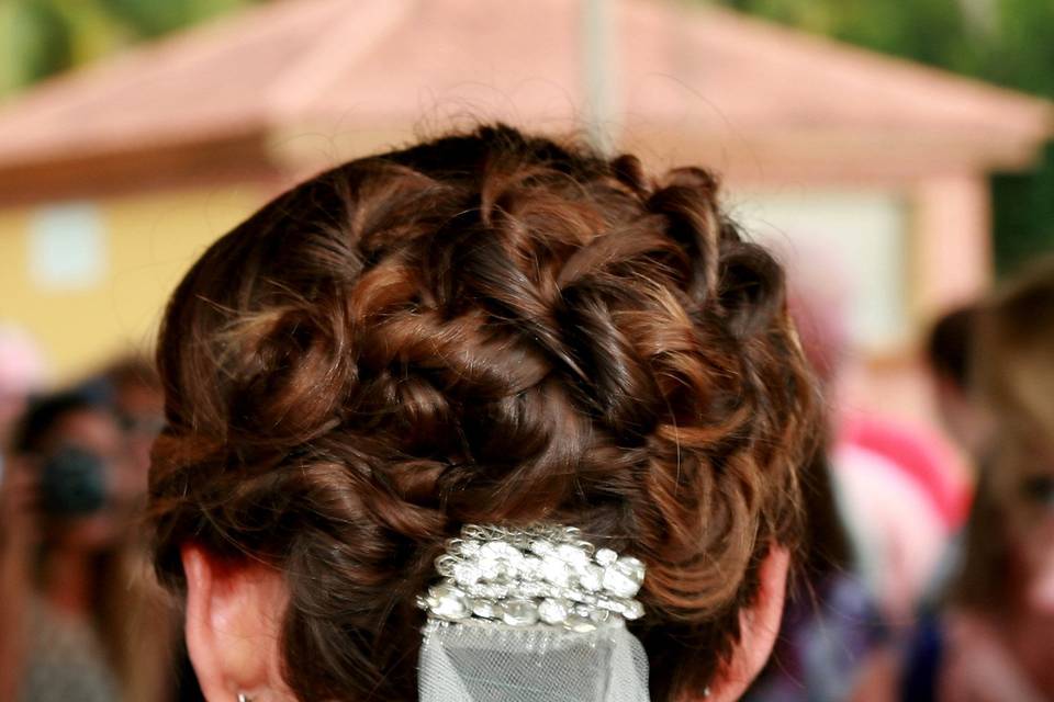 Back view of Koren's updo.