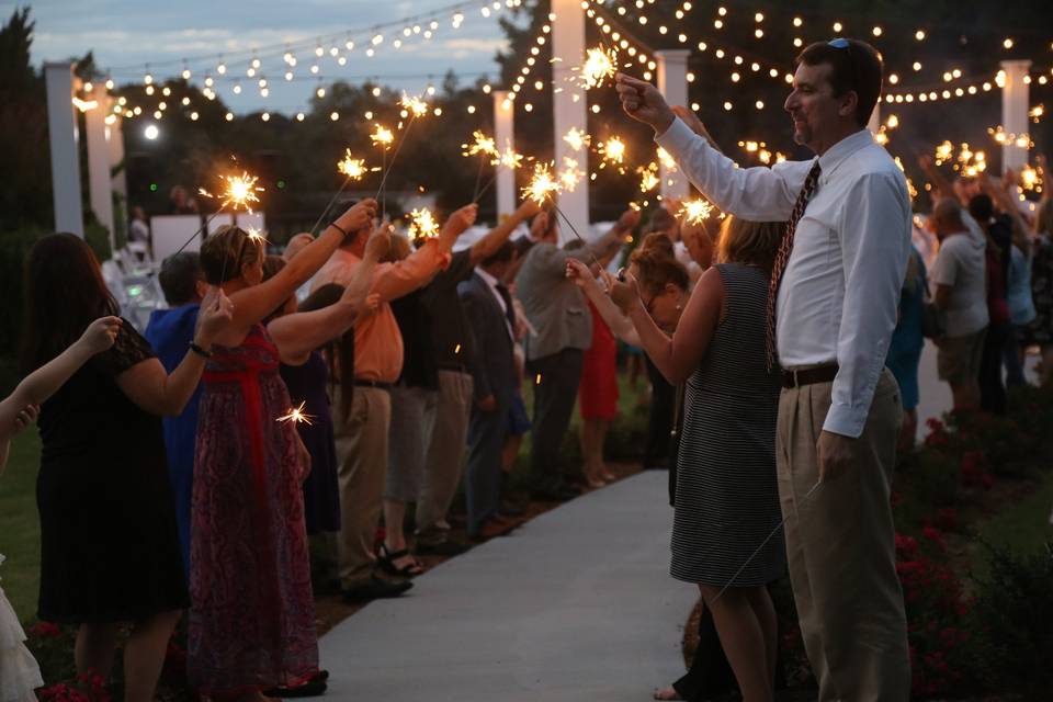 Terrace lights, sparkler exit