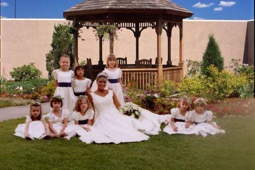 Bride with the children