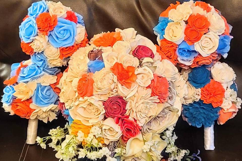 Bridal and maids' bouquets