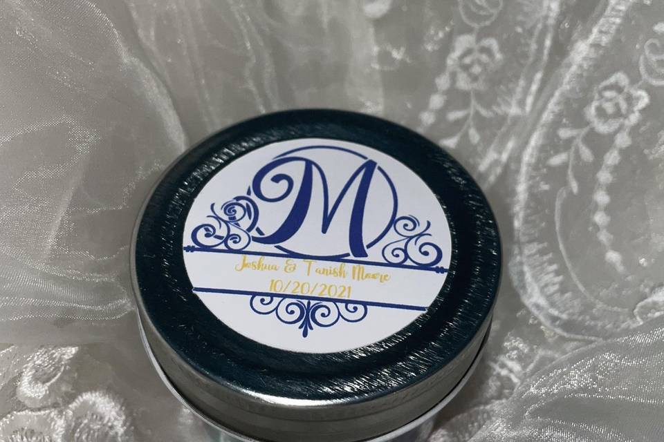 Custom wedding favor jars