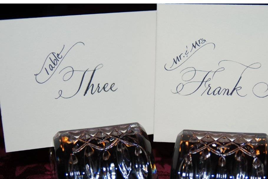 Escort Envelopes and Cards lettered with a flair.