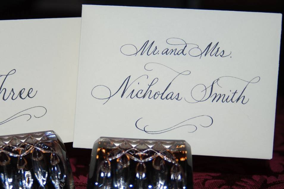 Escort Envelopes and Cards with a flourish.