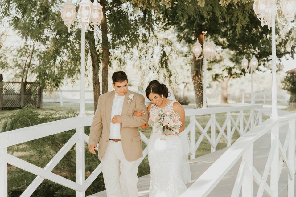 Bride walking down aisle