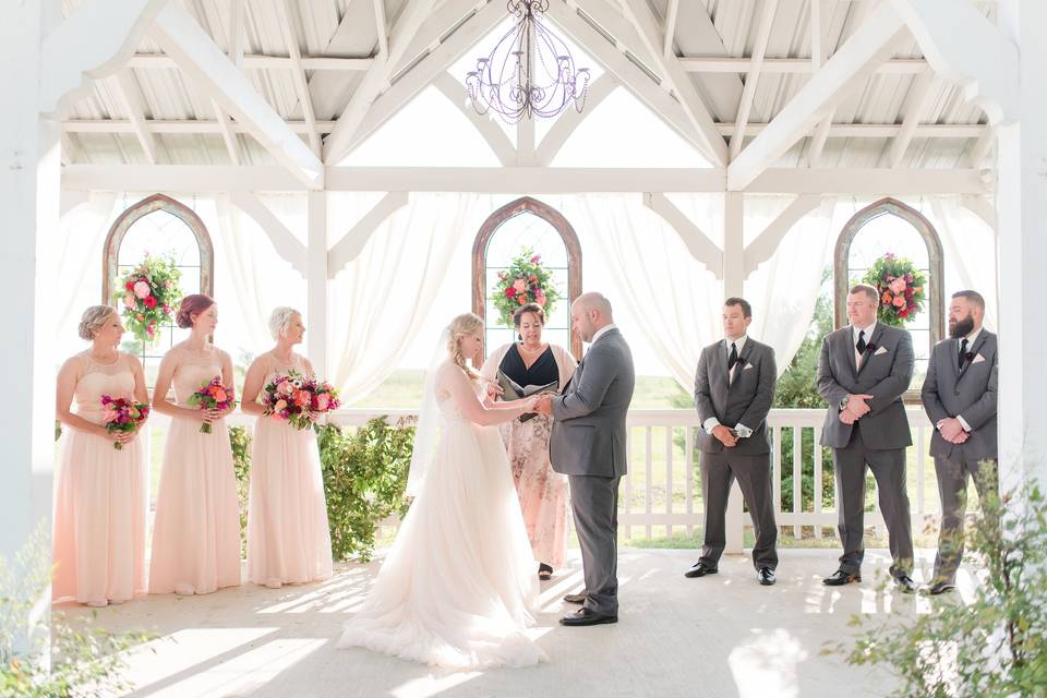 Ceremony at gazebo