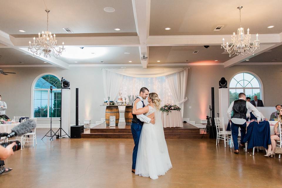 First dance in reception hall