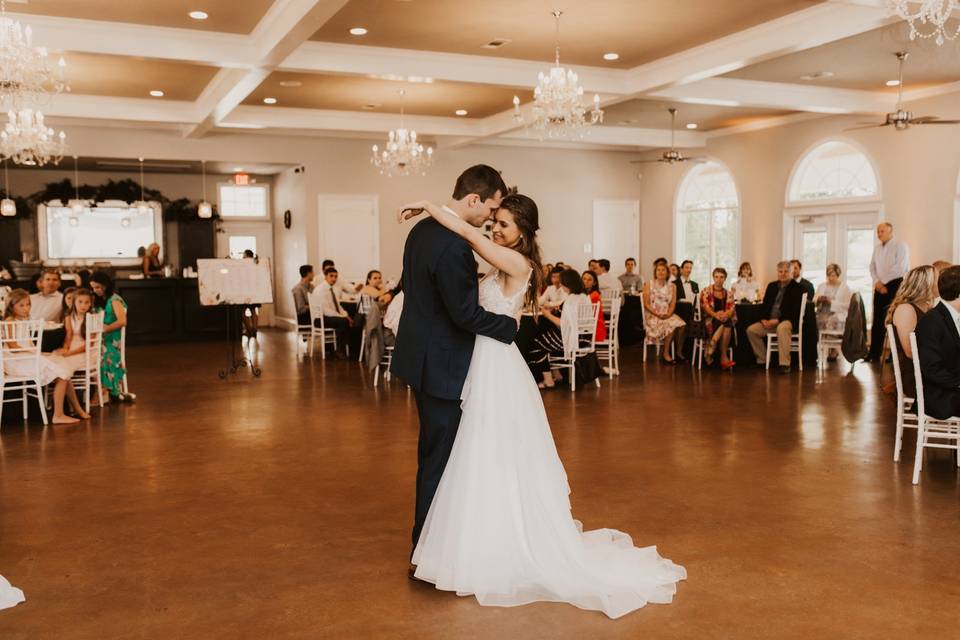 First dance in reception hall