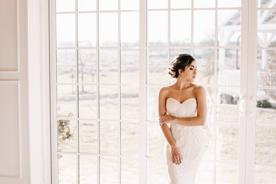 Bridal Portrait in Atrium