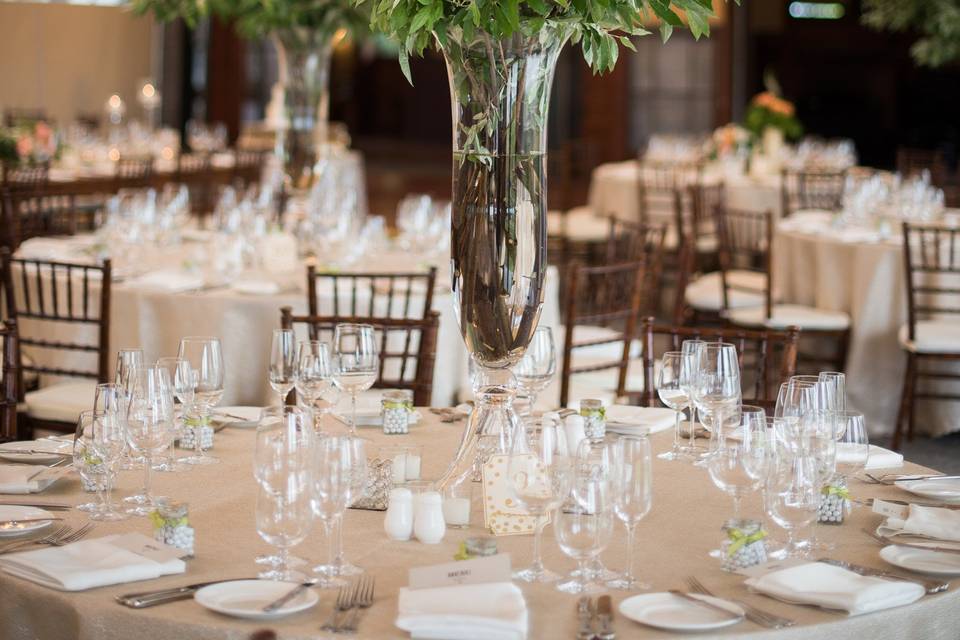 Table set up with centerpiece