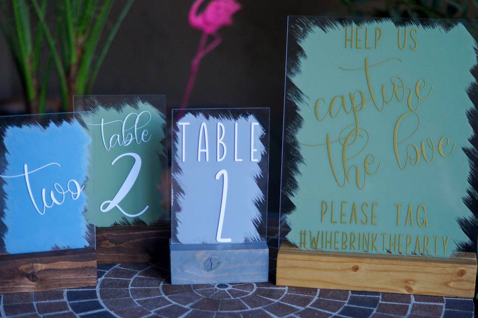 Table Numbers and Photo Booth
