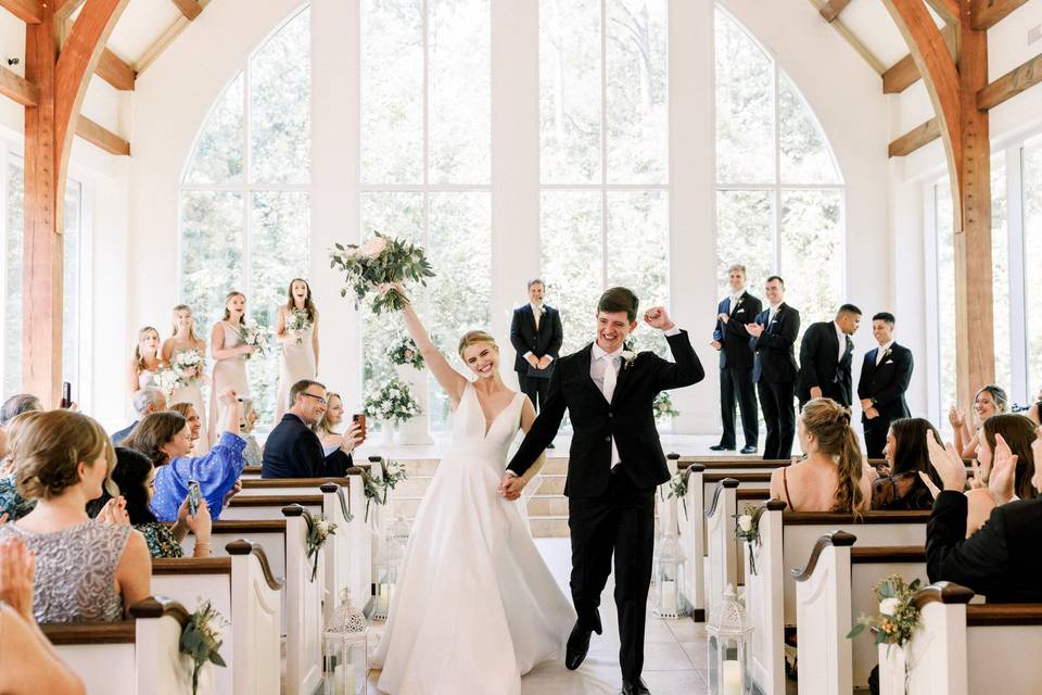 Bride and Groom in Chapel