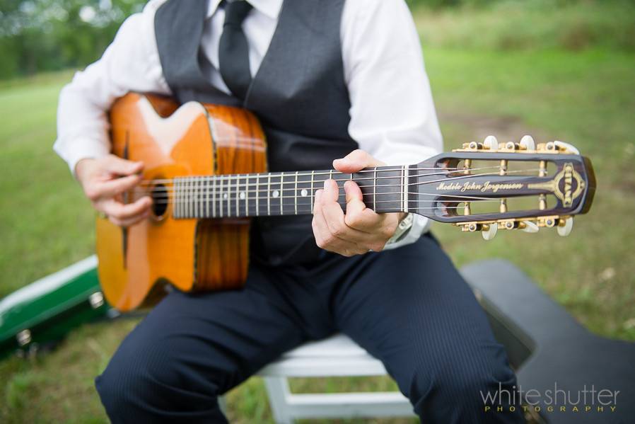 The wooden guitar