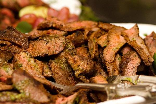 Flat iron steak with salsa verde