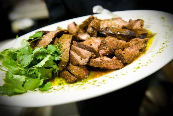 Flat iron steak with salsa verde