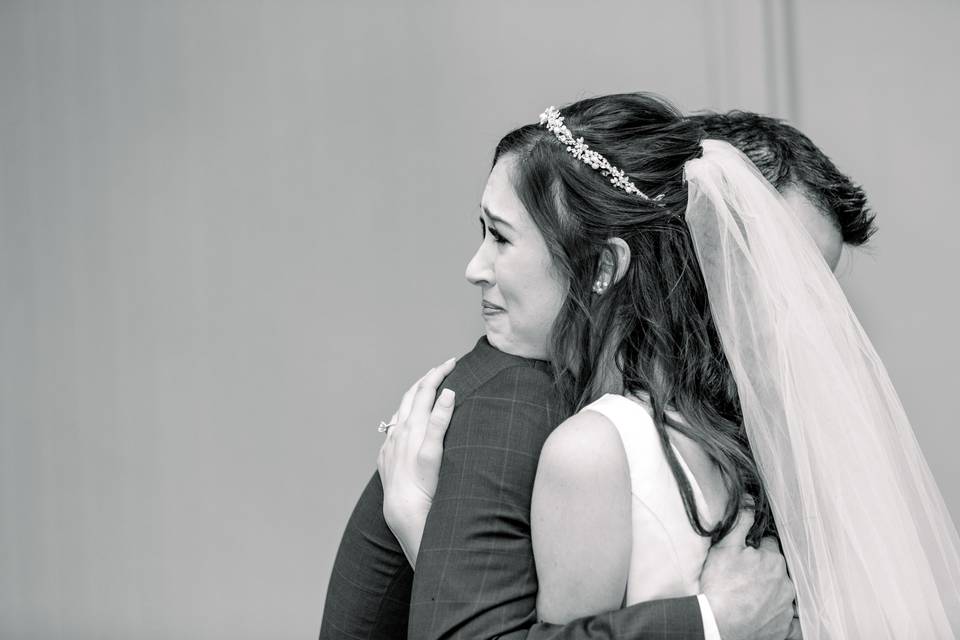 Bride Hugging Dad