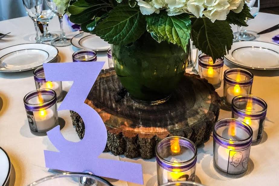 Centerpiece - roses, hydrangea