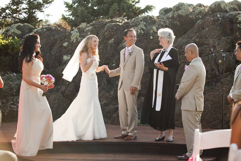 Outdoor wedding ceremony