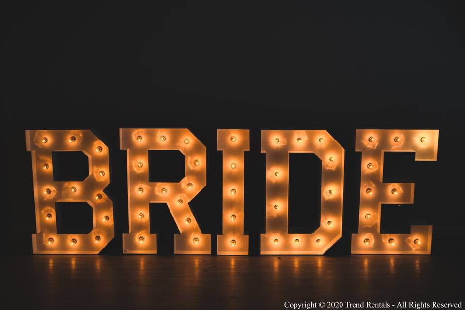 4FT BRIDE Marquee Letters