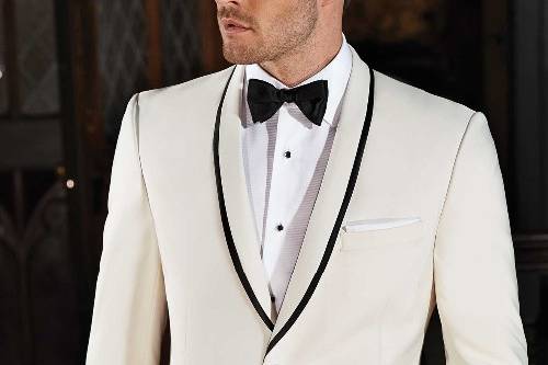 White tux with bowtie