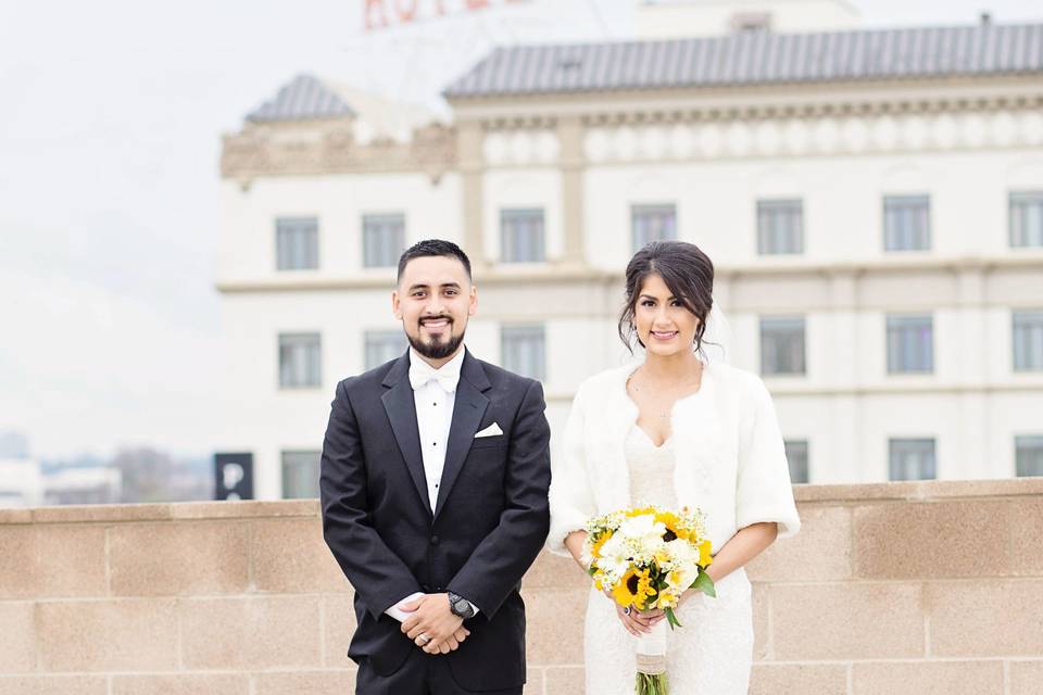 Bouquet and bride