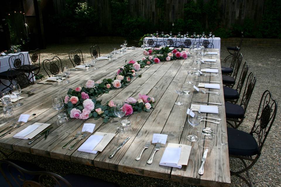 Garden roses and garland