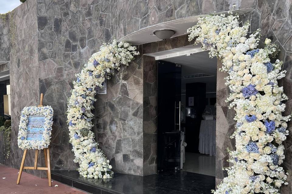 Wedding arch white and blue