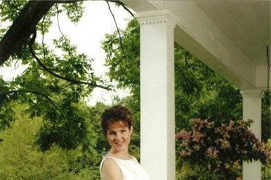 Bride posing outdoors