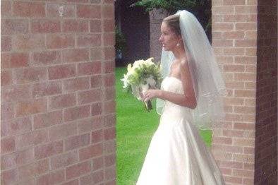 Bride holding flowers