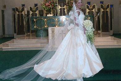 Bride and beautiful wedding gown