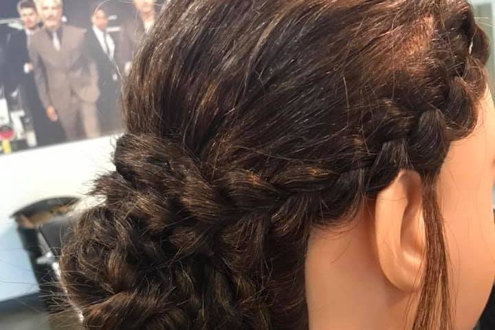 Bridal bun with braids