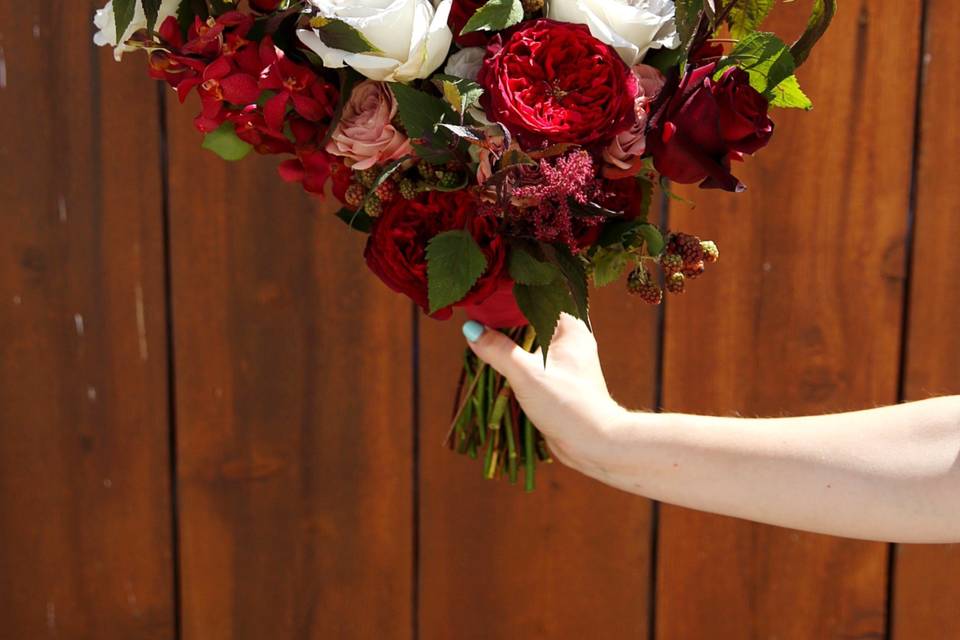Traditional burgundy bouquet