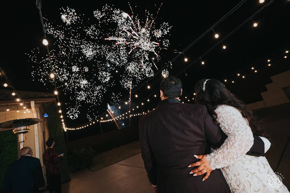 Fireworks after reception