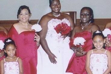 Bride and her bridesmaids