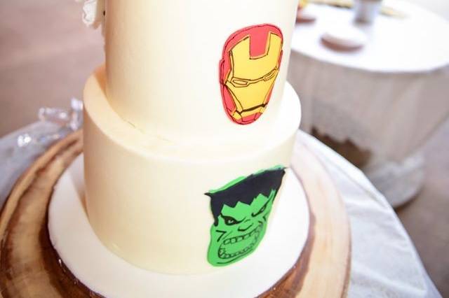 Superhero wedding cake