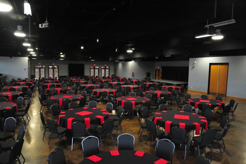 Conference Center, red accent