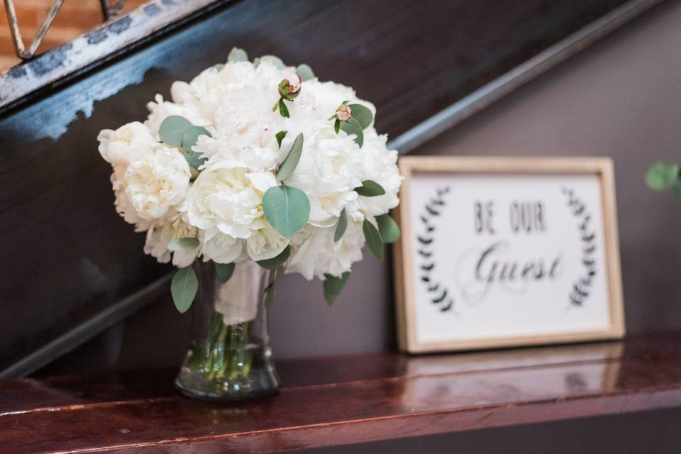 White rose decoration