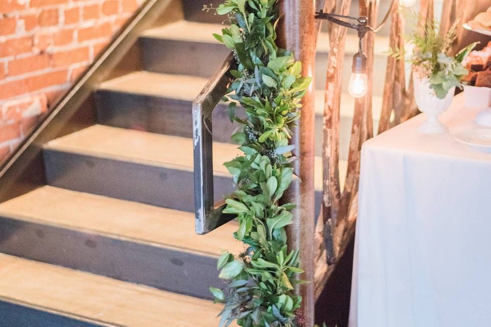 Vines on the stair railing