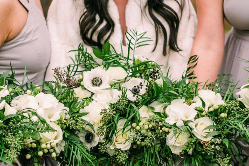 Floral arrangements with greenery