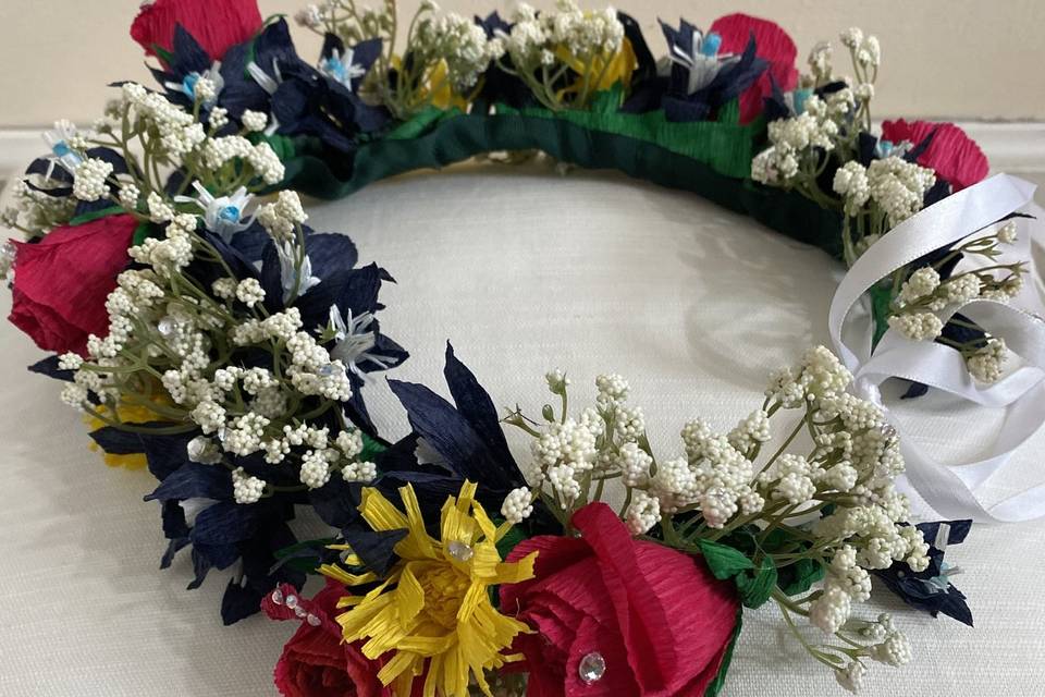 Custom floral crown wedding