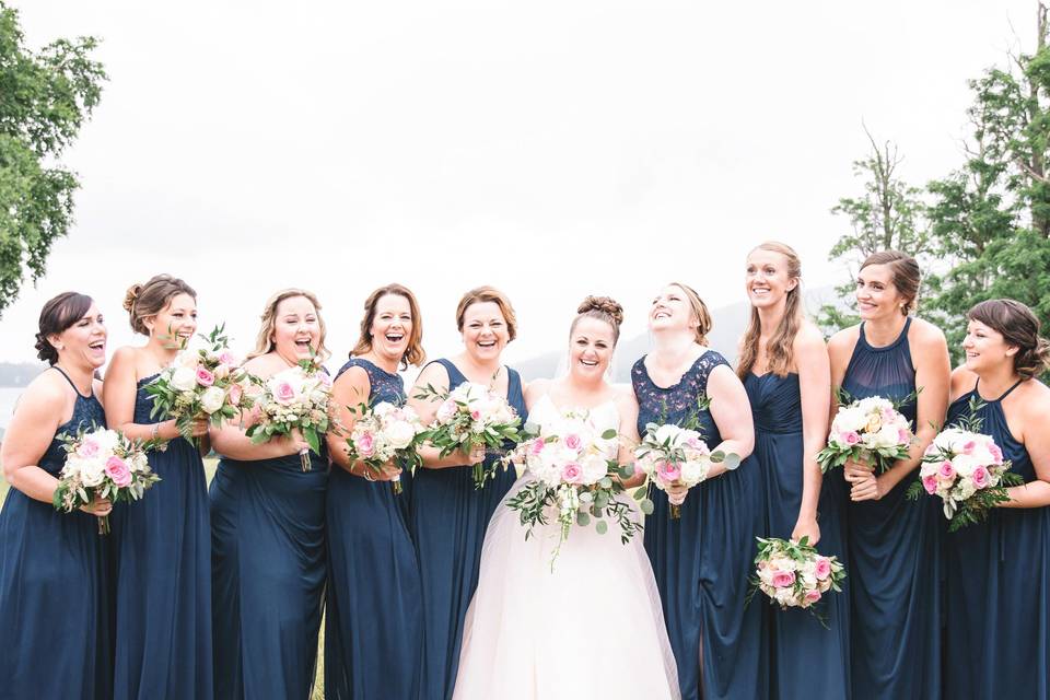 Bride and bridesmaids