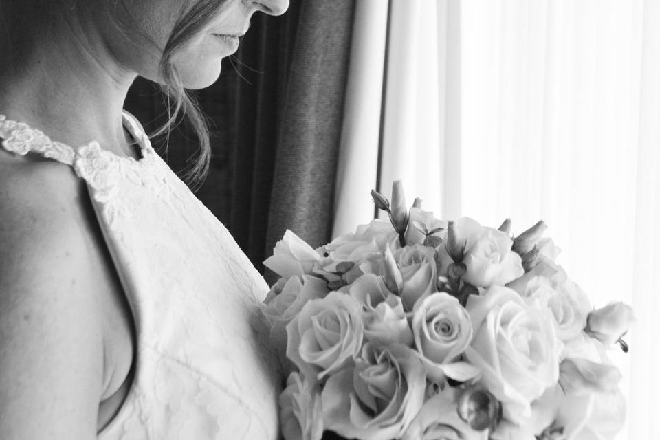 Bride and bouquet