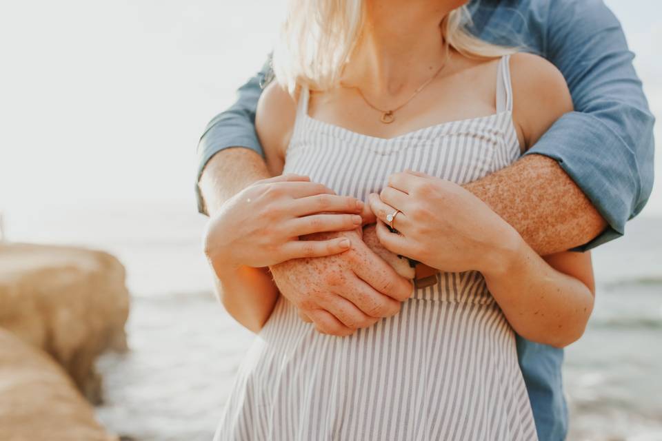 Sunset cliffs engagement