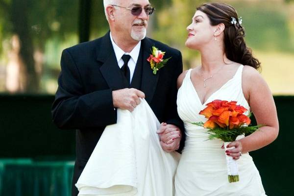 Bride and her Father walking down the aisle